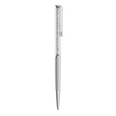 Crystalline Silk ballpoint pen, White, White lacquered, Chrome Plated